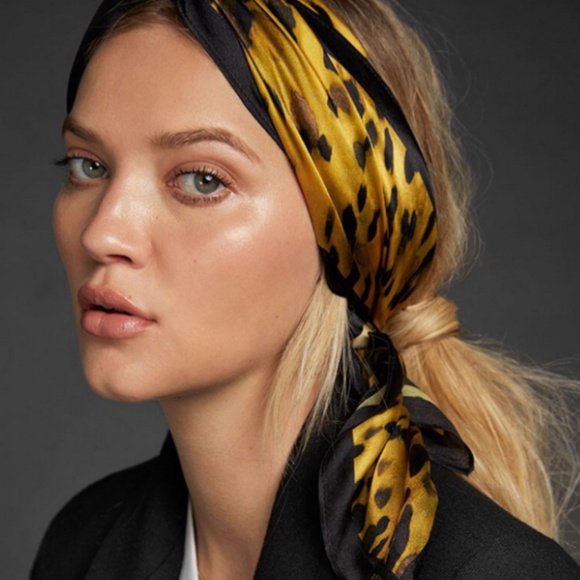 Anine Bing leopard Print Silk Scarf - Picture 2 of 10